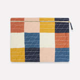 "Large Checkered Laptop Case - Cobalt" - Tote Bag in multicolor by Anchal