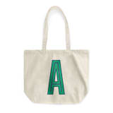 "Custom Canvas Tote - Navy Green Single Initial" - Tote Bag in green by Clairebella