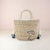 "Mini Tote Bag with Embroidered Dachshund" - Tote Bag in natural by LIKHA