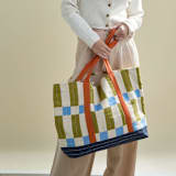 "Tile Canvas Tote Bag" - Tote Bag in multicolor by Anchal