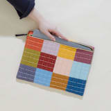 "Medium Checkered Laptop Case - Mosaic" - Tote Bag in multicolor by Anchal