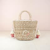 "Mini Tote Bag with Embroidered Westie" - Tote Bag in natural by LIKHA