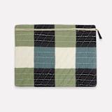 "Large Checkered Laptop Case - Sage" - Tote Bag in green by Anchal