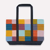 "Checkered Canvas Tote - Mosaic" - Tote Bag in multicolor by Anchal