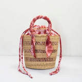 "Piiki Bag Natural  with Red/Pink lining" - Tote Bag in natural by AKETEKETE