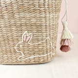 "Mini Tote Bag with Embroidered Bunny" - Tote Bag in natural by LIKHA