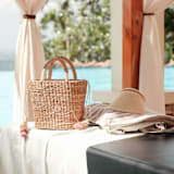 "Mini Tote Bag with Embroidered Bunny" - Tote Bag in natural by LIKHA