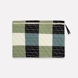 "Medium Checkered Laptop Case - Sage" - Tote Bag in green by Anchal