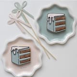 "Signature Cake Toppers: Pink, Mint, Blue, Mustard (8)" - Party Cake Toppers in multicolorassorted-colors by MA FÊTE