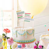 "It's a Party Cake Toppers - Set of 2" - Party Cake Toppers in multicolor by Jollity and Co