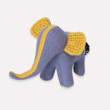 "Handmade Elephant Stuffed Animal - Slate/Mustard" - Toys in blue by Anchal