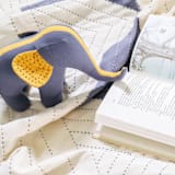 "Handmade Elephant Stuffed Animal - Slate/Mustard" - Toys in blue by Anchal