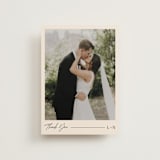 "Modern Aligned" - Wedding Thank You Postcards in Creampuff by Carolyn MacLaren - Front