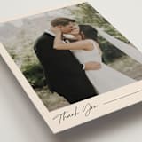 "Modern Aligned" - Wedding Thank You Postcards in Creampuff by Carolyn MacLaren - Detail