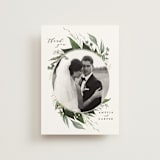 "Natures Greens" - Wedding Thank You Postcards in Ivory by Susan Moyal - Front