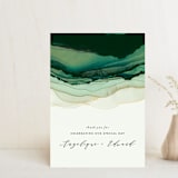"Flow" - Wedding Thank You Postcards in Emerald by Three Kisses Studio - Front