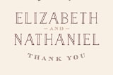 "Enchanted" - Wedding Thank You Postcards in Bark by Griffinbell Paper Co. - Detail