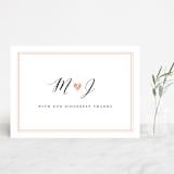 "Heartbeat" - Wedding Thank You Postcards in Petal by Sarah Curry - Front