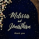 "Outside" - Wedding Thank You Postcards in Navy by Rebecca Bowen - Detail