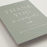 "Soft Arch" - Wedding Thank You Postcards in Sage by Erica Krystek - Detail