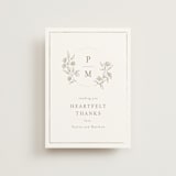"Monogrammed" - Wedding Thank You Postcards in Taupe by Chris Griffith - Front