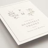 "Monogrammed" - Wedding Thank You Postcards in Taupe by Chris Griffith - Detail
