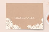 "Lace and Kraft" - Wedding Thank You Postcards in Kraft by Katharine Watson - Front