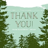 "Mountain View" - Wedding Thank You Postcards in Pine Green by Ariel Rutland - Detail