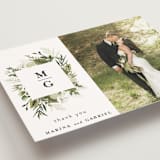 "Enchanted Greenery" - Wedding Thank You Postcards in Frost by Susan Moyal - Detail