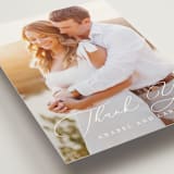 "Luxe script" - Wedding Thank You Postcards in Pearl by Hooray Creative - Detail