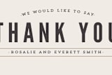 "Classic Type" - Wedding Thank You Postcards in Mocha by Melissa Egan of Pistols - Detail
