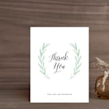 "Painted Leaves" - Wedding Thank You Postcards in Evergreen by Olivia Raufman - Front