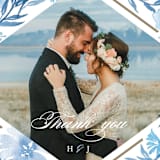 "Poetic Blue" - Wedding Thank You Postcards in Sky by Qing Ji - Detail