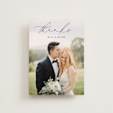 "Breathe" - Wedding Thank You Postcards in Linen by Jennifer Postorino - Front