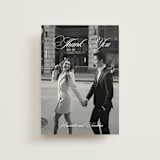 "Black Tie" - Wedding Thank You Postcards in Ink by That Girl Press - Front