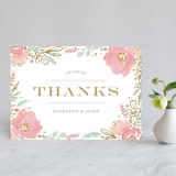 "Floral Vignette" - Wedding Thank You Postcards in Brass by Kristen Smith - Front
