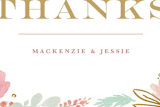"Floral Vignette" - Wedding Thank You Postcards in Brass by Kristen Smith - Detail