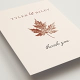 "Leaf Print" - Wedding Thank You Postcards in Rust by Katharine Watson - Detail