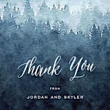 "Mountain Retreat" - Wedding Thank You Postcards in Evening Sky by Design Lotus - Detail