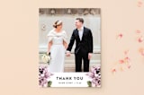 "Peony" - Wedding Thank You Postcards in Ice Mist by Cass Loh - Front