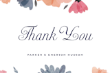 "Romantic Watercolor Flora" - Wedding Thank You Postcards in Dhalia by Petra Kern - Detail
