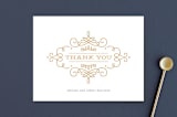 "Ornate Monogram" - Wedding Thank You Postcards in Faux Gold by Kristen Smith - Front