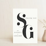 "Modern Initials" - Wedding Thank You Postcards in Buttercream by Lori Wemple - Front