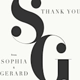 "Modern Initials" - Wedding Thank You Postcards in Buttercream by Lori Wemple - Detail