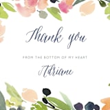 "Watercolor Wreath" - Wedding Thank You Postcards in Grapefruit by Yao Cheng Design - Detail