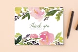 "Watercolor Floral" - Wedding Thank You Postcards in Olive by Yao Cheng Design - Front