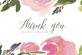 "Watercolor Floral" - Wedding Thank You Postcards in Olive by Yao Cheng Design - Detail