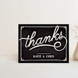 "Slated Forever" - Wedding Thank You Postcards in Chalkboard by GeekInk Design - Front