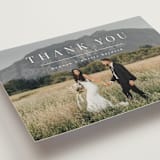 "Mystique" - Wedding Thank You Postcards in Linen by Ashley Rosenbaum - Detail