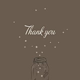 "Fireflies" - Wedding Thank You Postcards in Zuni Brown by Paige Rothhaar - Detail
